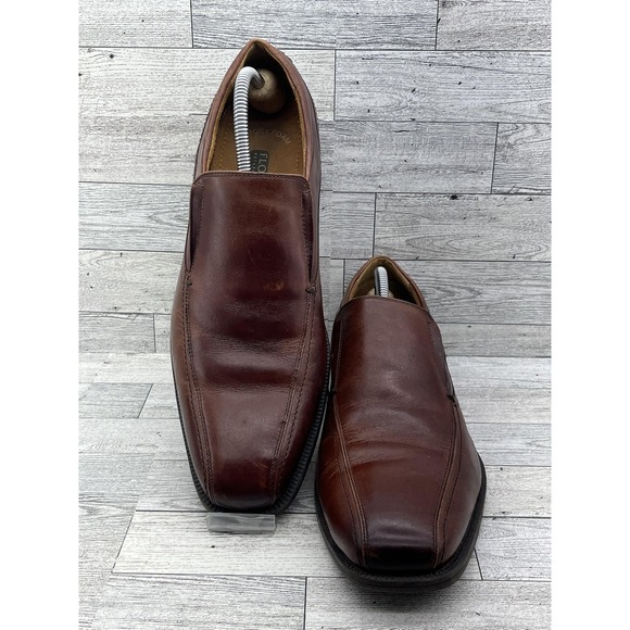 Florsheim Shoes Mens Size 10D Leather Memory Foam Slip On Square Toe Comfort Dre main image 9
